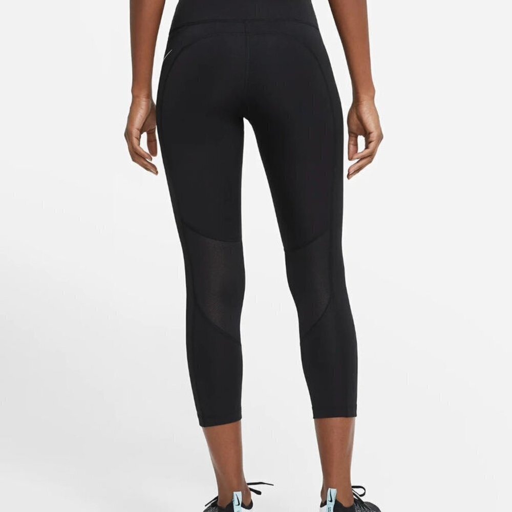 Nike Fast Women's Leggings Sports black  Meduim Mid-Rise Crop Running - Picture 5 of 11